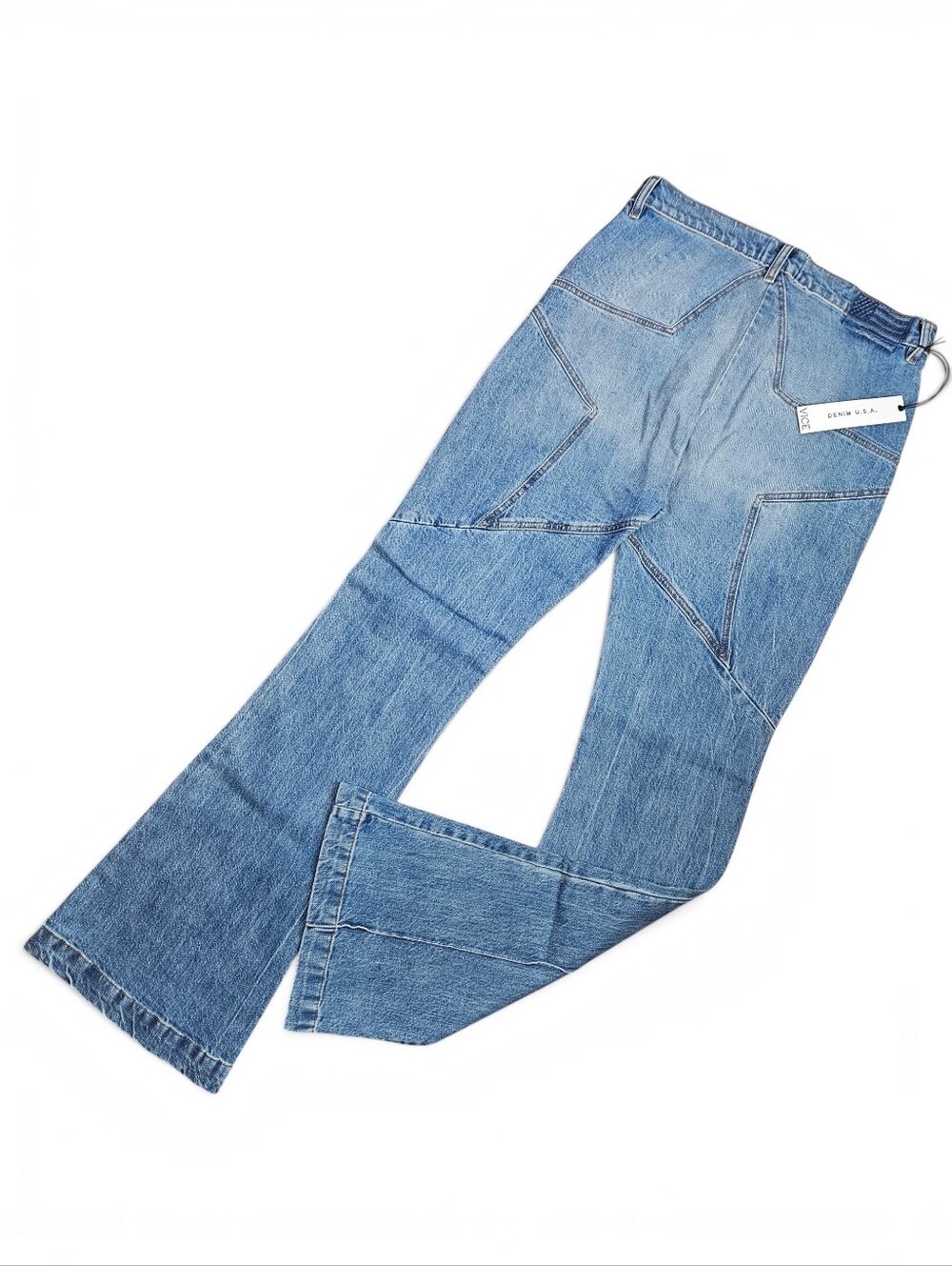 REVICE Denim 32x36 Tall Jeans Extra Long Venus Flare High Rise Front Seam Star - Picture 2 of 9